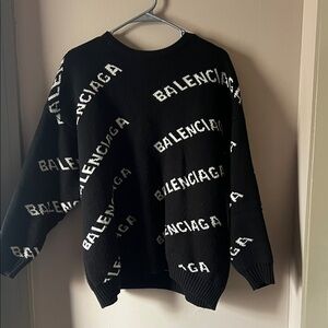 Balenciaga Black and White Logo Knit